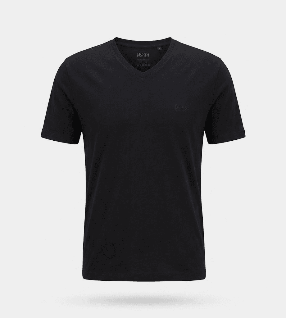 Tricou Premium Boss V-Neck / Logo Brodat Tonal